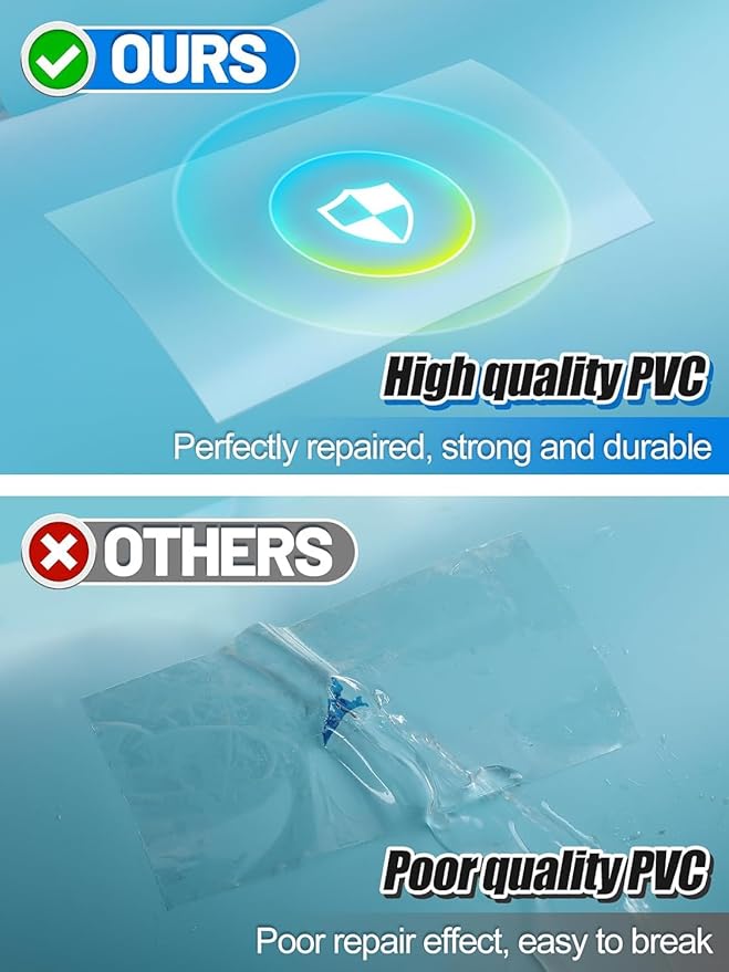 Aulock 2.8ft x 2ft Large Clear Pool Liner Repair Patch - Self-Adhesive Vinyl Patch Kit for In-Ground or Above Ground Pools Inflatable Swimming Pools, Clear