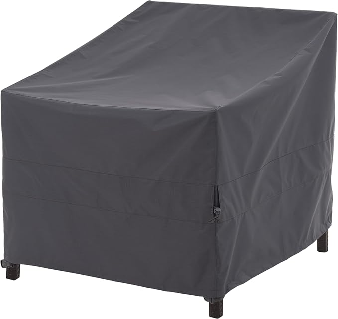 WJ-X3 Outdoor Chair Cover, Patio Lounge Cover Rip Stop, Heavy Duty, Waterproof High Back Dinning Chair Covers, 29W x 30D x 36H, Gray, 1-Pack