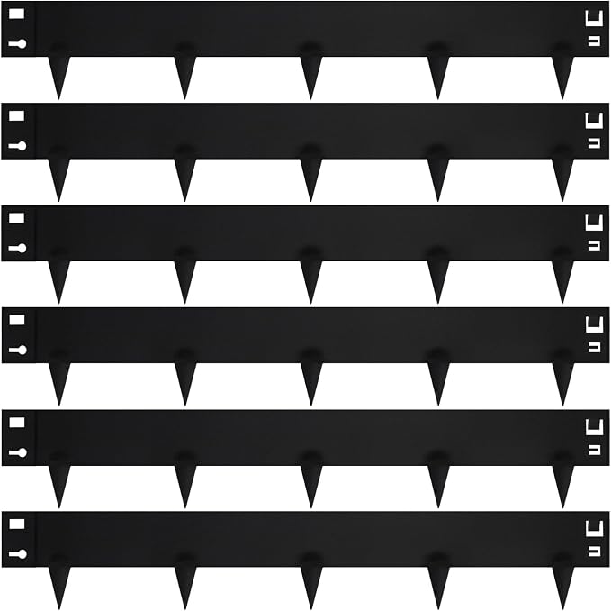 41" L x 7.9" H Galvanized Steel Landscape Edging,Mteal Lawn Edging,6 Pack | Landscape Edging Border ,Hammer-In,No Dig,For Pathways,Flower Beds,Farms/Vegetable Gardens