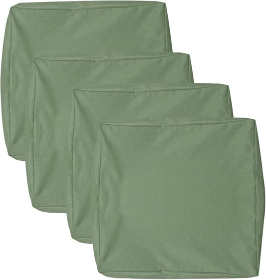 Patio Seat Cushion Covers,Washable Slip Covers Replacement,Waterproof Outdoor Furniture Chair Cushion Pillow Seat Cover for Couch,Garden,Sofa,Sage Green,24"×22"×4"(4 Covers Only)