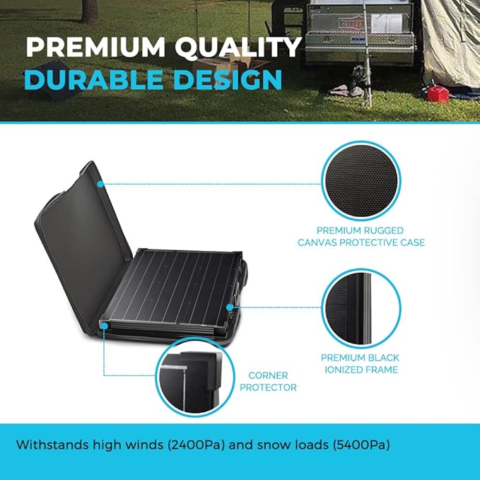Renogy 100W Portable Solar Panel, 25% High Efficiency Solar Panel Kit with 20A Charger Controller for 12V Battery&Power Station, N-Type Foldable Solar Panels w/Tempered Glass for RV, Camping Off-Grid