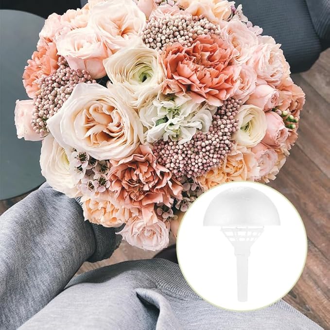 Bride Bouquet Holders 3-Pack Floral Foam Handles Wedding Flower Holder Lightweight Compact 8.46X5.90X5.90 Inch Bridal Bouquet Support