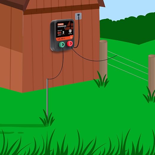 Electric Fence Charger, 2 Mile 8 Acres Electric Fence Energizer, 0.1 Joule Ac Powered Output Voltage 5100v, for Preventing Wild Animals Intruding Great for Poultry, Pets and Gardens