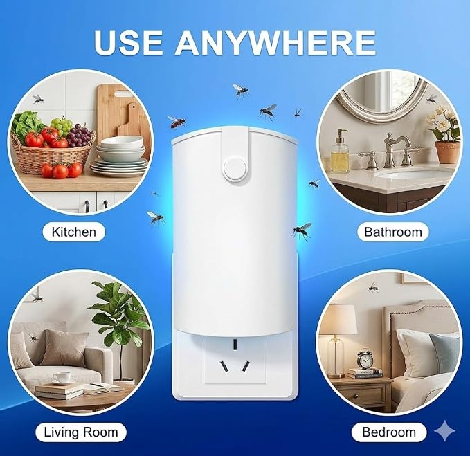 Flying Insect Trap, 2 Devices Fruit Fly Traps for Indoors with 8 Sticky Boards, Gnat Traps for House Indoor Fly Catcher with Blue UV Light, Mosquito Moth Bug Catcher for Home, Kitchen(2026 Upgrade)