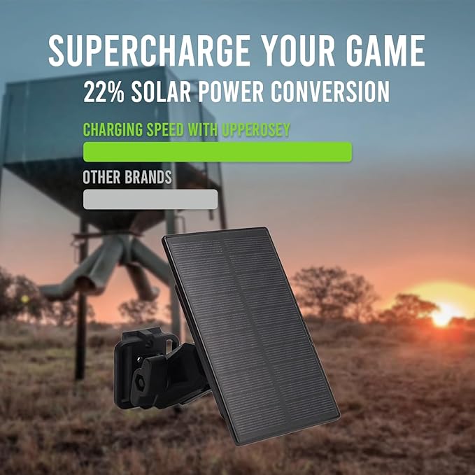Trail Camera Solar Panel - Power Horse 6V/12V Solar Panel Kit with 5200mAh Battery for Hunting Camera, 1.7/2.1mm DC Connectors Fits Most, Solar Panel for Trail Cam