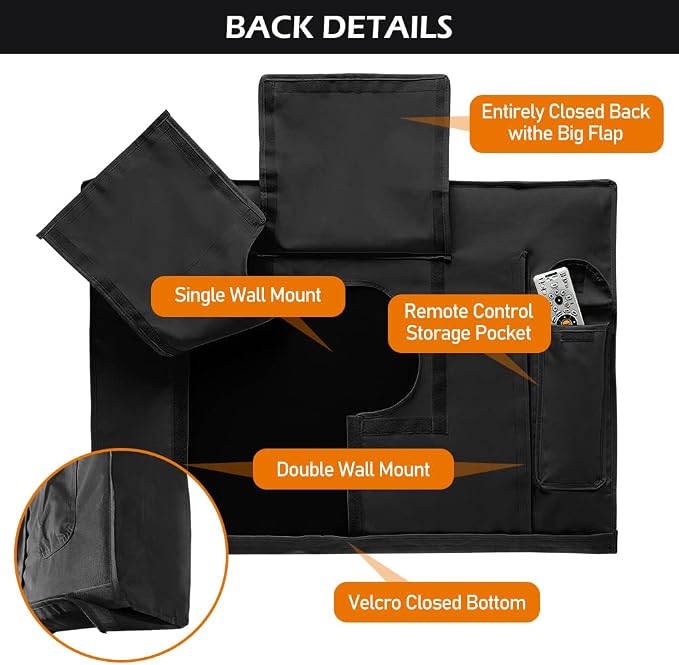 HOMEYA Outdoor TV Cover 52-55 Inch with Clear Scratch Resistant Front Flap+Outdoor TV Cover 52-55 Inches, 600D Weatherproof & Waterproof TV Screen Protector, Fits Most TV Mounts Stands with Remote