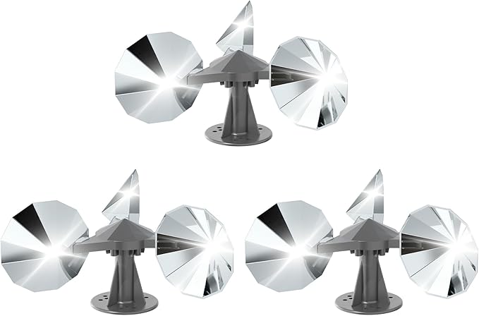 OFFO 3 PCS Bird Scare Reflective Device, Bird Reflector with Plastic Base for Outside, Keep Pigeon Woodpeckers and Sparrows Away for Outdoor Boats Roofs Gardens
