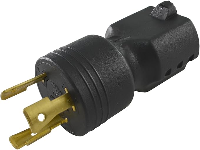 Conntek 30125 L6-20P to 6-15/20R Plug Adapter, 20 Amps 250 Volt , Black