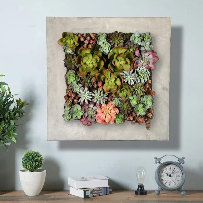 Modern Home Living Wall Galvanized Steel/Zinc Succulent Planter, Wall Mounted Garden Pocket Planter (16 Pocket, Aged Zinc)