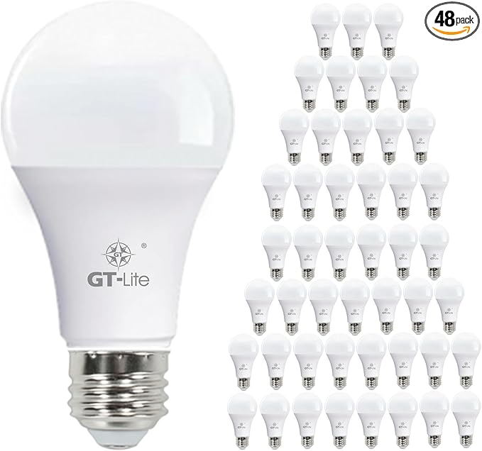 GT-Lite 48 Pack LED Plant Grow Light Bulbs Full Spectrum with 13.09 PPF, A19, E26 Base for Indoor Outdoor Plants