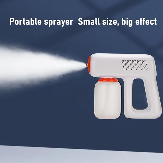 Handheld Sprayer 300Ml Cordless, Handheld Fogger Rechargeable Sprayer Machine, Handheld Fogger with Mist Levels, White Color, Lithium Ion, Suitable for Appliances Household Skin