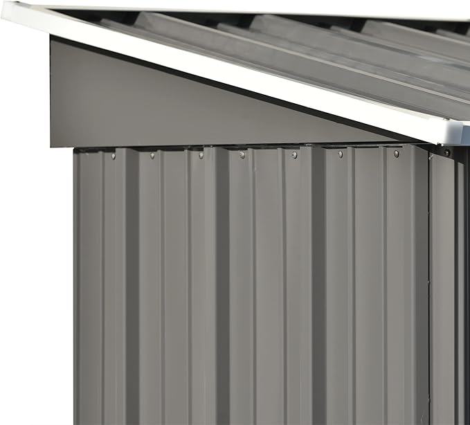 5ft x 3ft Outdoor Storage Shed with Adjustable Shelf Metal Garden Shed with Lockable Door for Backyard Patio Lawn Gray No Shelves