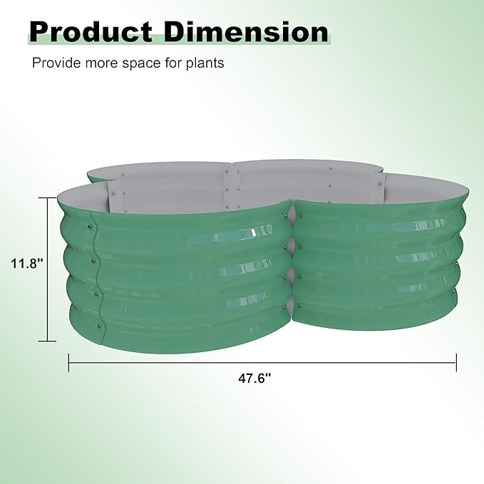 2 Pack Galvanized Raised Garden Bed – 4x4x1 ft Raised Beds-Coated Metal Planter Box with Floral Edge, Easy Assembly Rust-Resistant Outdoor/Indoor Garden Box for Vegetables, Flowers, Herbs, Green