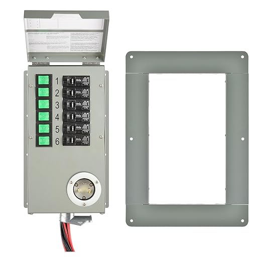 Nature's Generator Transfer Switch 6 Circuits 120V 30A Power Transfer Kit+Transfer Switch Flush Mount