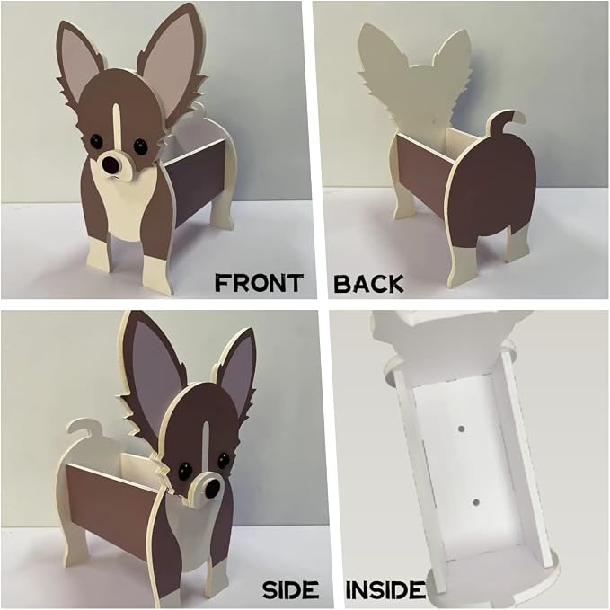 Pug Dog Planter Plant Pots,Cute Dog Flower Planter,Gifts for Pet Lovers,Unique Animal Plant Pots,Office,Indoor Outdoor Garden Decor(9.45 * 7.17 * 10.87in)