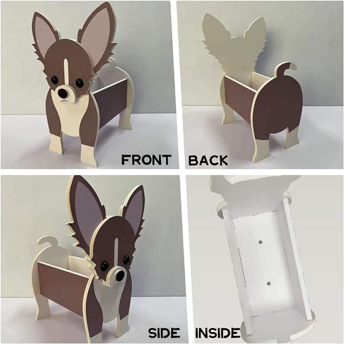 White French Bulldog Dog Planter Plant Pots,Cute Dog Flower Planter,Gifts for Pet Lovers,Unique Animal Plant Pots,Office,Indoor Outdoor Garden Decor(9.45 * 6.3 * 13.35in)