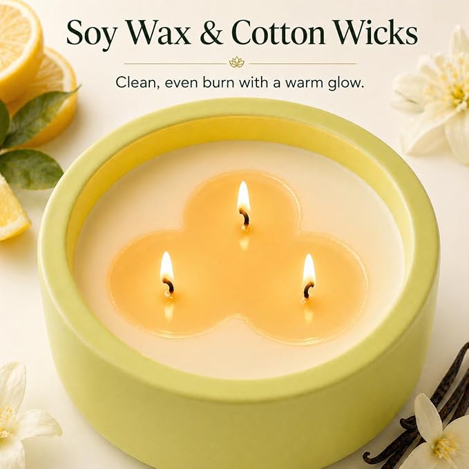 Scented Candles for Home Scented, Non Toxic Soy Candle for Women & Men, Matte Ceramic Jar Perfect Luxury Home Fragrance, Elegant Décor & Gift