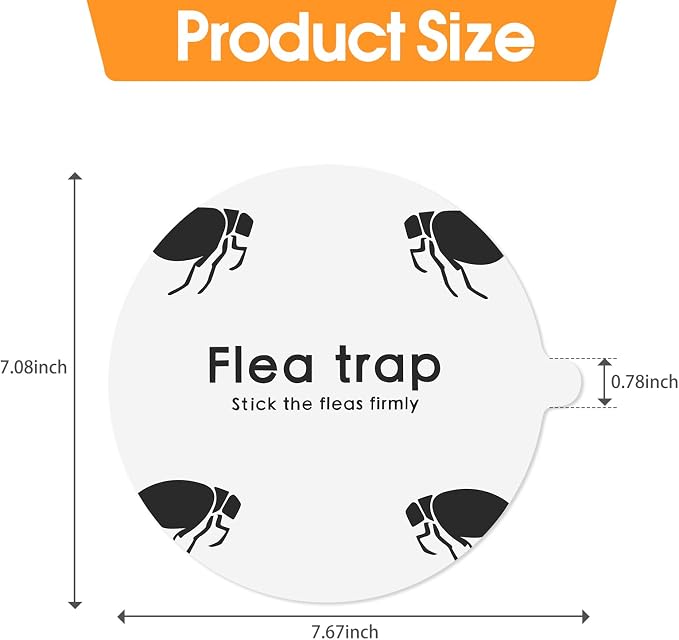Flea Trap Sticky Pads Refills, 12 Pack 7.1 Inch Round Replacement Glue Boards Refill Discs for Most Flea Light Trap for Inside Your Home, Non-Toxic Family Pet Safe Sticky Board for Indoor Bed Bug Lamp