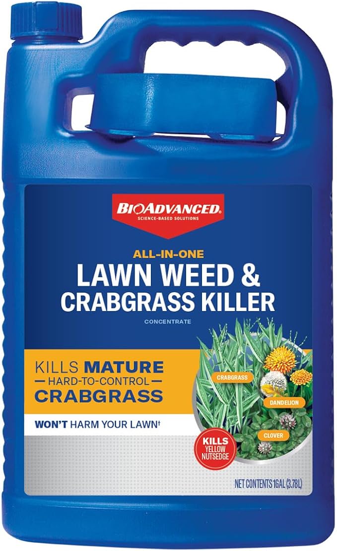 BioAdvanced All-in-One Lawn Weed & Crabgrass Killer, Concentrate, 1gal