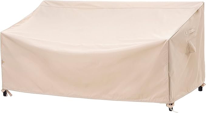 F&J Outdoors Waterproof UV Resistant 2 Seater Heavy Duty Patio Loveseat Cover, Beige, 58" W x 35" D x 35" H