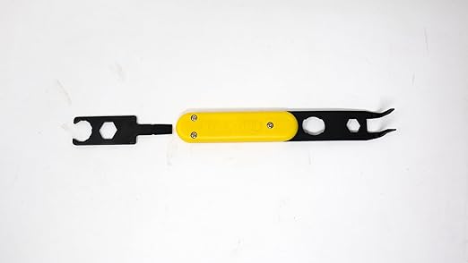 Rack-A-Tiers Solar Serpent - 5-in-1 Multipurpose Solar Connector Tool for MC4, T4, PV4, PV4-S, and Amphenol H4, Universal Solar Panel Tool, Built-in ¼” and ⅜” Wrench, Flat-Head Screwdriver (#30200)