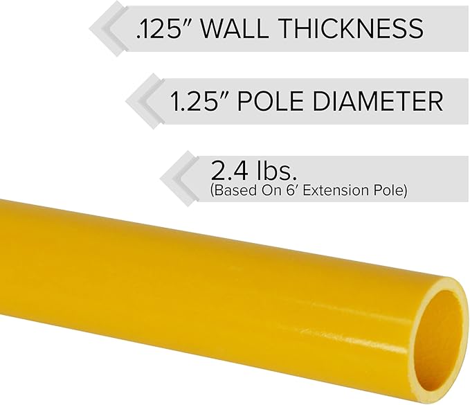 Jameson FG-6-2PK FG-Series 6-Foot Fiberglass Extension Pole for Pole Saw or Pruner Head 2-Pack