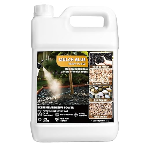 Mulch Glue for Landscaping,Rock Glue,Non-Toxic Mulch Anchor Binder,Long-Lasting Landscape Binder for Landscaping Pea Gravel,Wood Chips& More,for Paths,Patios&Garden Borders (1 Gallon) | Weatherproof non-toxic glue for mulch, gravel, pebbles & pine stra...