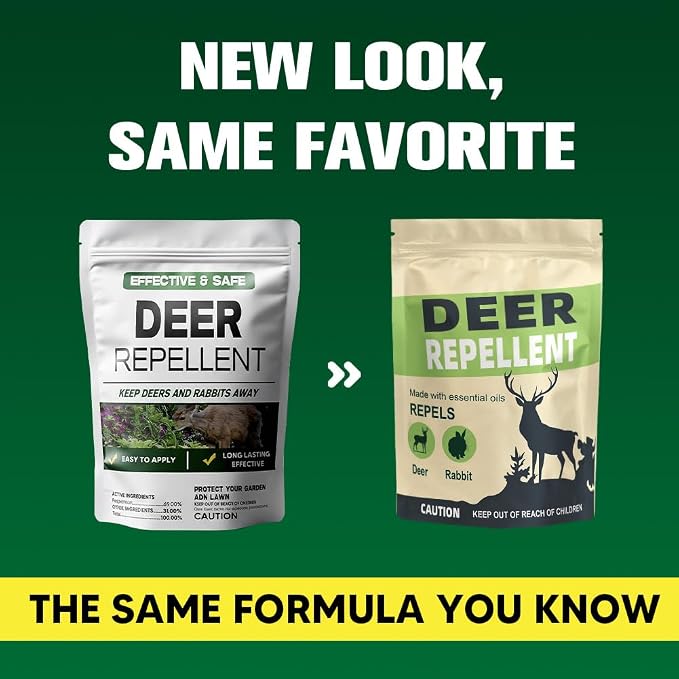 Deer Repellent Outdoor, Rabbits Repellent for Garden, Bunny Repellent, Deer Deterrent for Plants, Keeps Deer & Rabbit Away from Yard, Lasting for 2 Months, Safe for Humans & Pets-10 Pack
