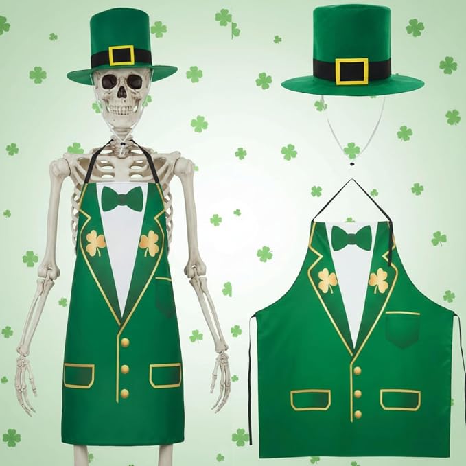 Mepase 12ft Skeleton Costume Accessories Set Oversize Hat and Apron Prop Giant Outdoor Indoor Yard Garden Lawn Decoration