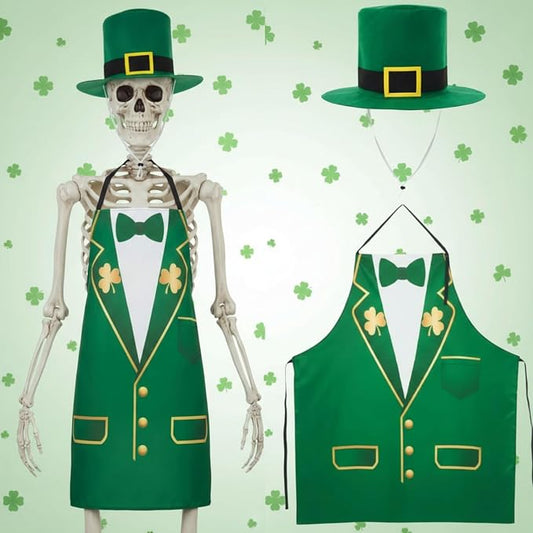 Mepase 12ft Skeleton Costume Accessories Set Oversize Hat and Apron Prop Giant Outdoor Indoor Yard Garden Lawn Decoration