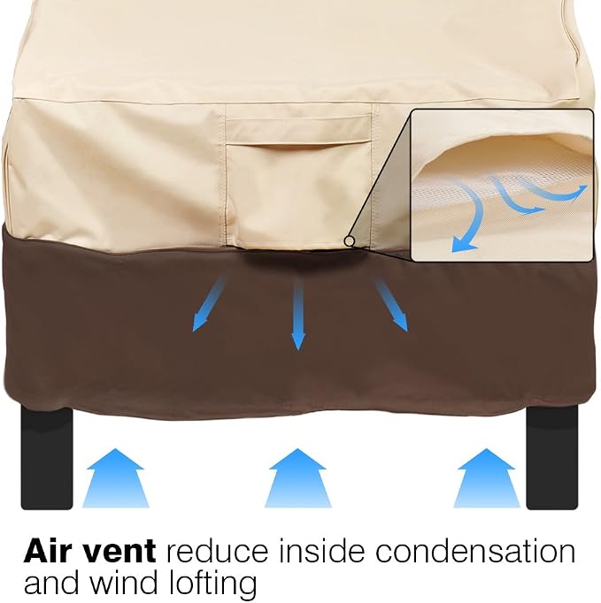 Vailge Patio Chair Covers, Lounge Deep Seat Cover, Heavy Duty and Waterproof Outdoor Lawn Patio Furniture Covers (2 Pack - Medium, Beige & Brown)