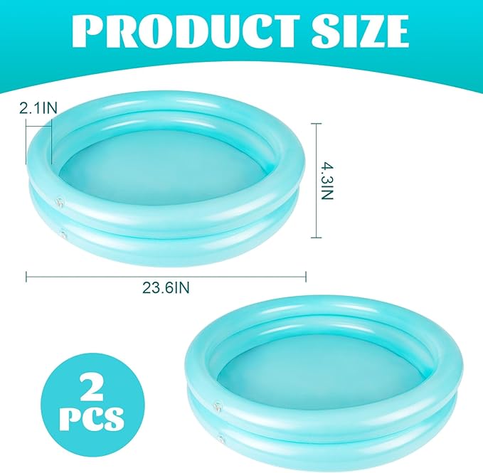 2 Pack Inflatable Pool Foot Bath Basin, Swimming Pool Clean Feet, Foot Soaking Bath Basin for Pool Entry Ladder, Home Spa Treatment for Above Ground Pools, Full-Sized Inflatable Pools