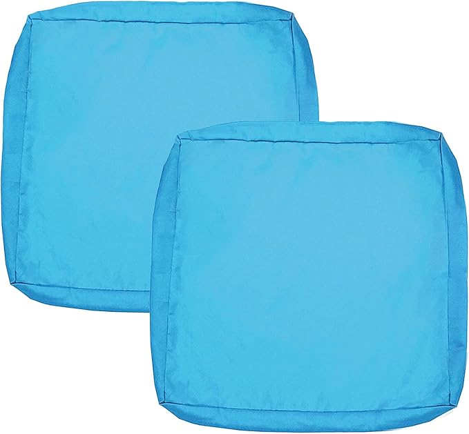 Sqodok Patio Cushion Covers, Waterproof Outdoor Cushion Covers Replacement, Patio Cushion Seat Slicovers for Sectional Sofa, Chair, Outdoor Wicker Patio Sofa (Sky Blue, 24"x22"x4"-2 Pack-Cover ONLY)