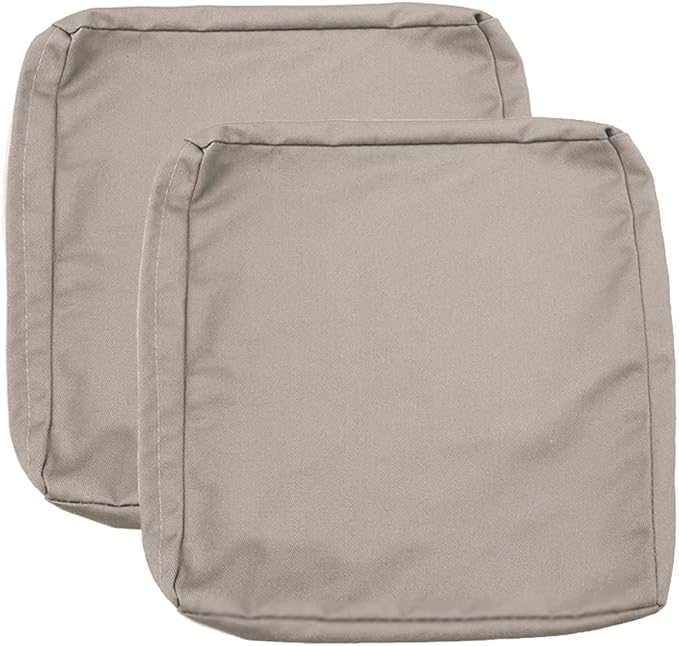 Sqodok Outdoor Cushions Covers 22x20 inch, 2Pack Patio Cushion Covers for Outdoor Furniture Waterproof Outside Seat Slipcovers Replacement Chair Cushion Covers for Sofa, Wicker Chair, Tan