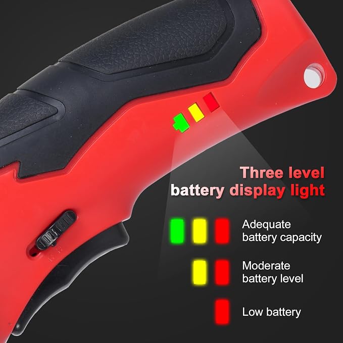 Cordless Scissor with 3pcs Replaceable Blades, Power Shears with 4.2V 2000mAh Rechargeable Lithium-Ion Battery for Fabric Leather Carpet Plant Stems Rigid Cardboard PVC Plastic Board