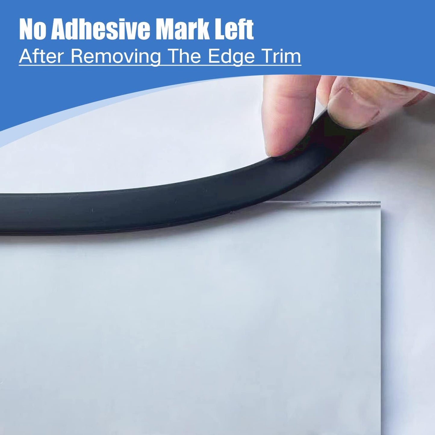 Rubber Edge Trim, Self-Adhesive Rubber Edge Protector for 3/16" Glass and Flexiglass, EPDM Material, Fit 3/16"(5mm), Length 20Ft, Black Color, U Channel Edge Trim