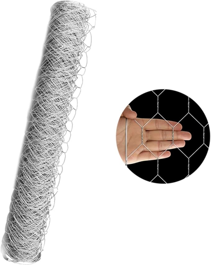 WFLNHB Hexagonal Chicken Wire Poultry Netting Galvanized Mesh Garden Fence Barrier Fence Mesh Roll 2Feet x 150Feet