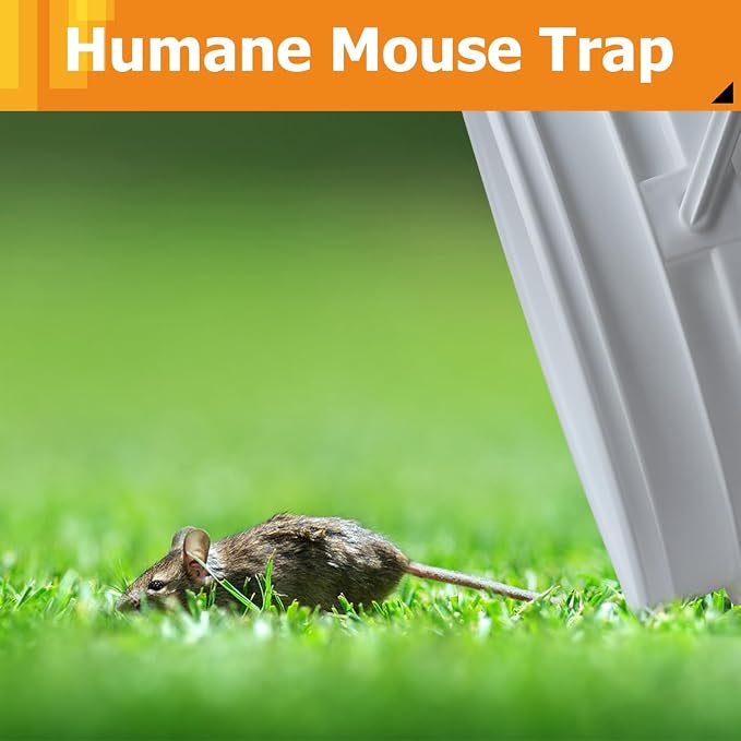 Mouse Trap Bucket, Bucket Lid Mouse Trap,Reusable Humane Mouse Traps for Barn Garage,Auto Reset Rat Trap Compatible 5 Gallon Bucket,4 Pack