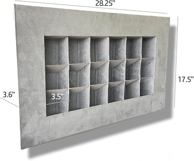 Modern Home Living Wall Galvanized Steel/Zinc Succulent Planter, Wall Mounted Garden Pocket Planter (Horizontal 18 Pocket, Aged Zinc)
