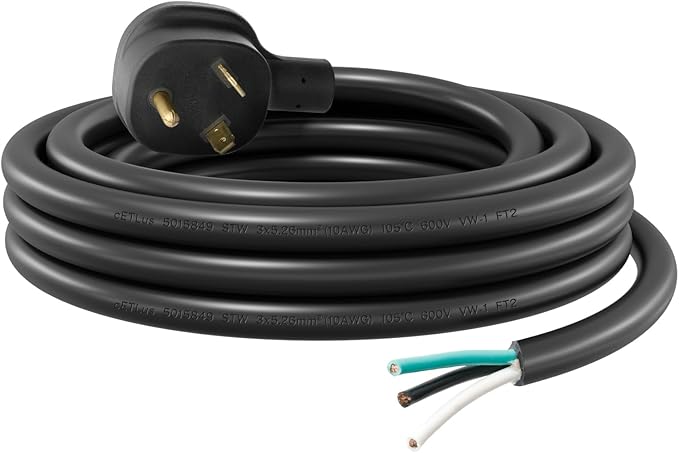 FIRMERST 3 Prong Replacement 30 amp RV Power Cord 30 ft (NEMA TT-30P to Roj 3 Wire)