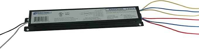 Robertson IEA432T8120N (3P20135) Electronic Fluorescent Ballast, for 3 or 4 T8 Fluorescent lamps between 17W-32W (F17T8 through F32T8) or 3 F40T8 Lamps, Instant Start, 120V (Qty 1)