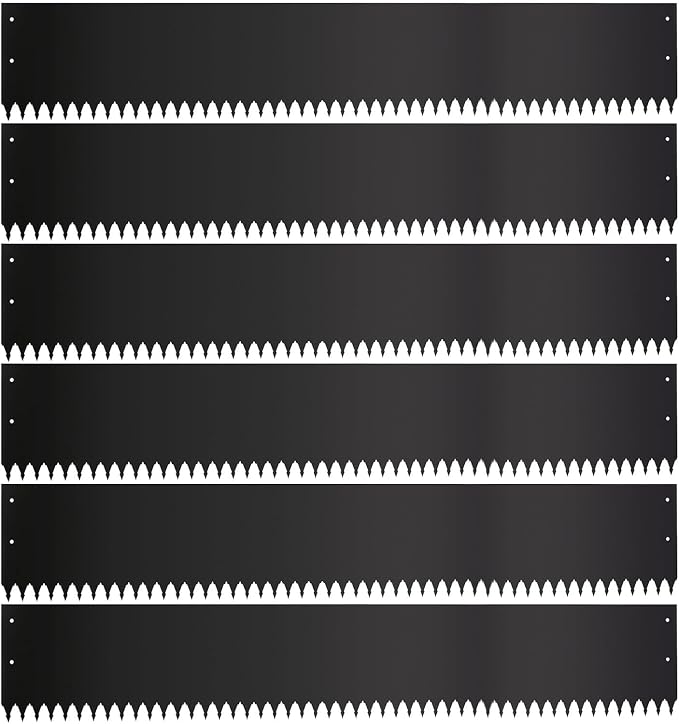 Steel Landscape Edging Kit, Upgraded Style 8.4H x 40L inches, 6 Pieces, Galvanized Steel, 20ft Total, Hammer-in, Black