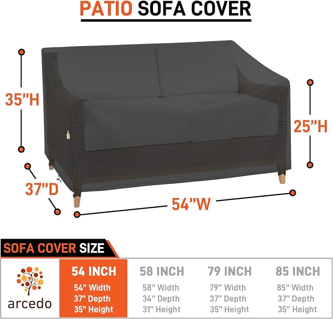 Arcedo Patio Chair Cover and Outdoor Loveseat Cover Set, 3 PCS – Waterproof UV Resistant Dustproof for Outdoor Furniture
