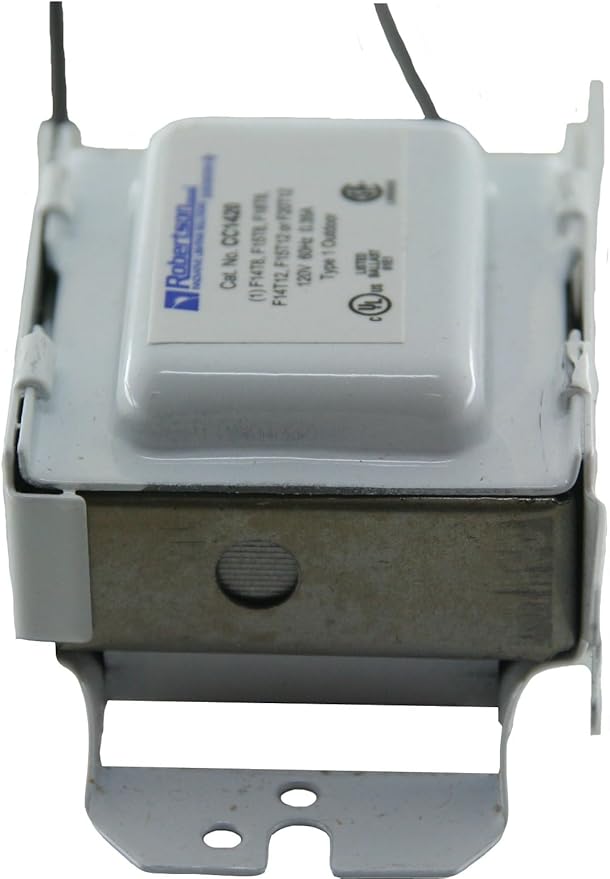 Robertson CC1420P /A V1 Magnetic Preheat Start Fluorscent Ballast (3P10061), 120Vac input, for 1 ea. F14T8, F15T8, F14T12, F15T12 or F20T12 Lamp (14W-20W), Qty 1