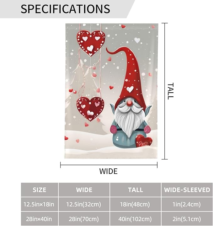 Delerain Christmas Gnome Tomte Garden Flag, 12.5 x 18 Inch Double Sided Design Weather Resistant Indoor & Outdoor Decoration Small Banner for Home Yard Lawn Patio Office
