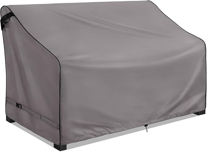 KylinLucky Heavy Duty Waterproof Patio Sofa Cover 54"x38"x35", All-Weather 3-Seater Outdoor Couch Cover with Air Vents & Security Straps, Windproof Design, Grey