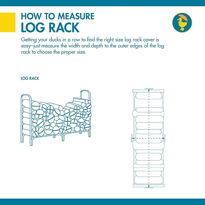 DUCKCOVERS Ultimate Waterproof 98 Inch Log Rack Cover, Outdoor Patio Cover