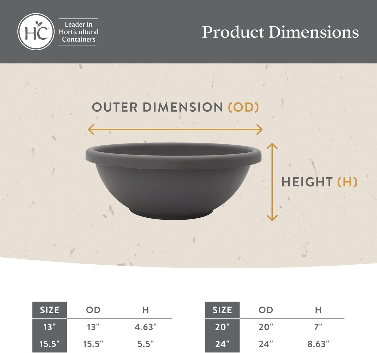 The HC Companies Shallow Planter with Drainage - Contemporary Garden Bowl Planter for Flowers, Herbs & More - Round Succulent Planter Pot for Indoors and Outdoors (20" Clay, Pack of 2)