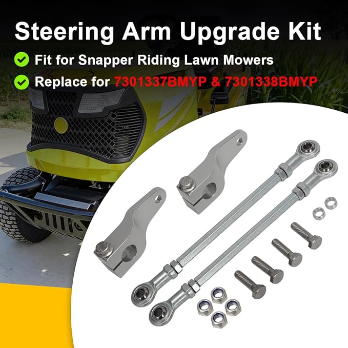 MOTOQUEEN for Snapper Riding Lawn Mowers Steering Arm Upgrade Kit, Replace for 7301337BMYP & 7301338BMYP