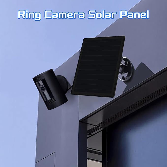 Solar Panel Charger for Ring Camera, Compatible with Ri ng Stick Up Cam Battery, Ring Spotlight Plus/Pro Battery,Waterproof, 5V 6W Fast Charging (3Pack Black)